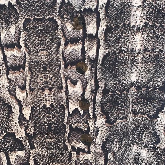 Midnight sky snakeskin print button up top - Picture 2 of 4